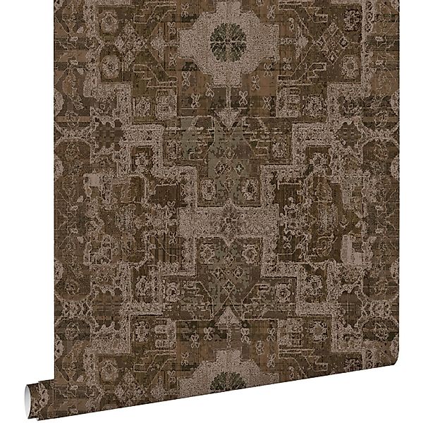 ESTAhome Tapete Orientalisches Kelim-Patchwork Braun 50 X 900 Cm - 131360 günstig online kaufen