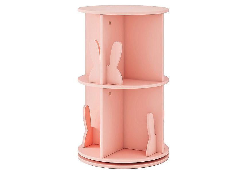 COSTWAY Kinderregal, Drehbares Bücherregal mit Hasen-Trennwänden, rosa günstig online kaufen