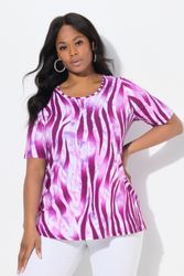 Ulla Popken T-Shirt T-Shirt Zebra-Design A-Linie günstig online kaufen