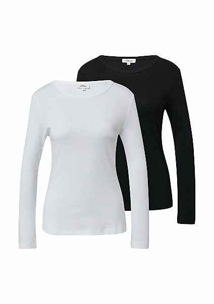 s.Oliver Langarmshirt 2 Stk. mit Rundhalsausschnitt, 2er Pack günstig online kaufen