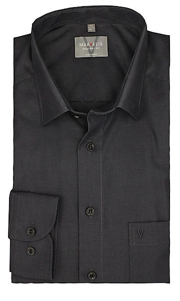 MARVELIS Businesshemd Anthrazit, Comfort Fit, Bügelfrei, 100% Baumwolle, Ne günstig online kaufen