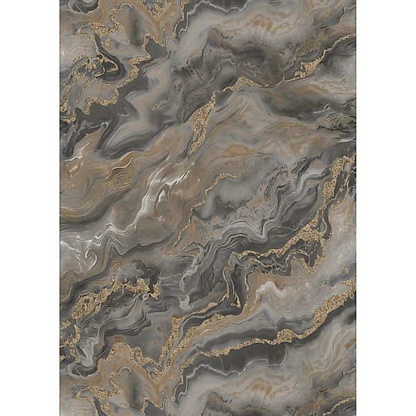 Erismann Vliestapete Marmor Optik Wellen Taupe Gold Metallic 10447-37 Elle günstig online kaufen