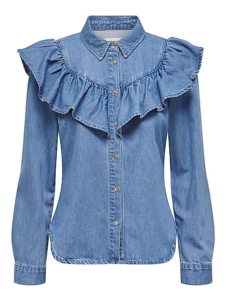 ONLY Langarmbluse Indigo (1-tlg) Rüschen günstig online kaufen