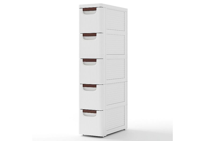 COSTWAY Beistellwagen, Nischenschrank schmal, mit 5 Schubladen & Rollen, we günstig online kaufen