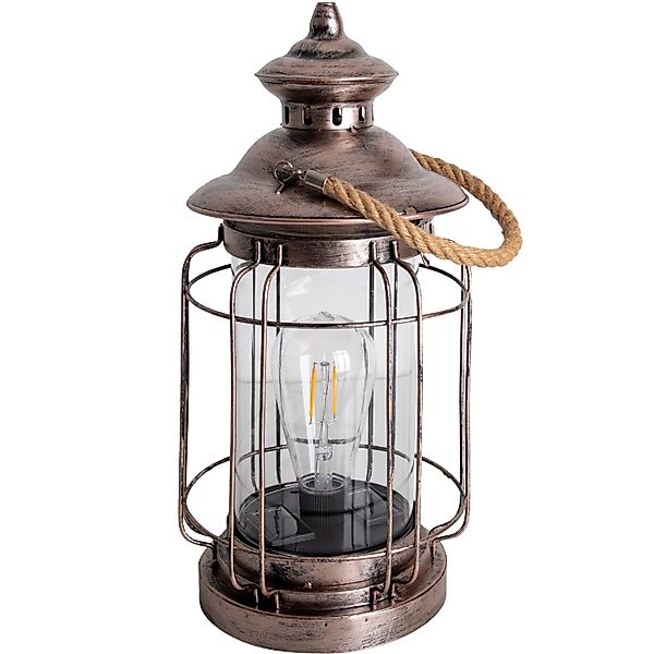 LED-Deko-Solarleuchte Bruno NV5277047 bronze Metall Glas Kunststoff H/D: ca günstig online kaufen