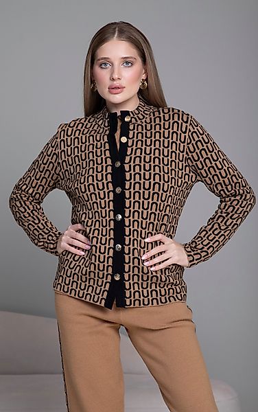 Passioni Strickjacke mit geometrischem Muster in günstig online kaufen