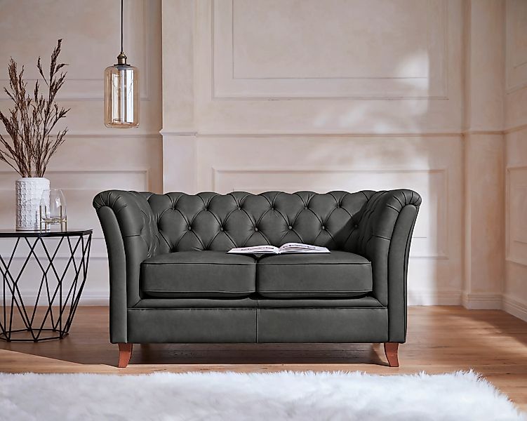 Home affaire Chesterfield-Sofa "Reims", mit echter Chesterfield-Knopfheftun günstig online kaufen