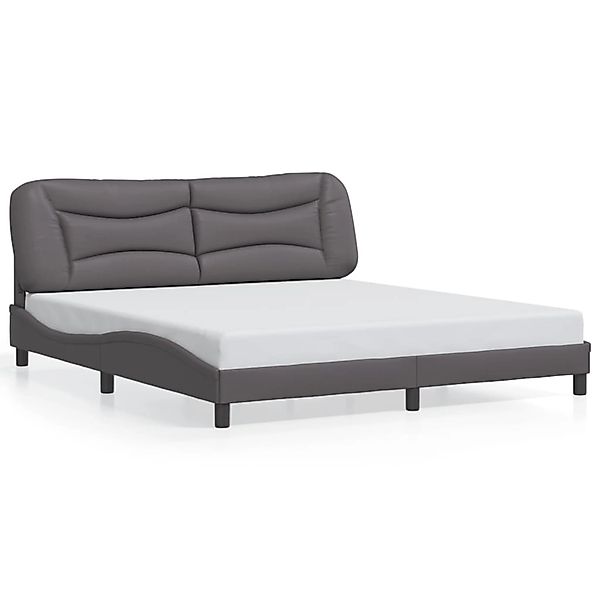 vidaXL Bettgestell ohne Matratze Hvar Grau 180x200 cm Kunstleder 3208019 günstig online kaufen