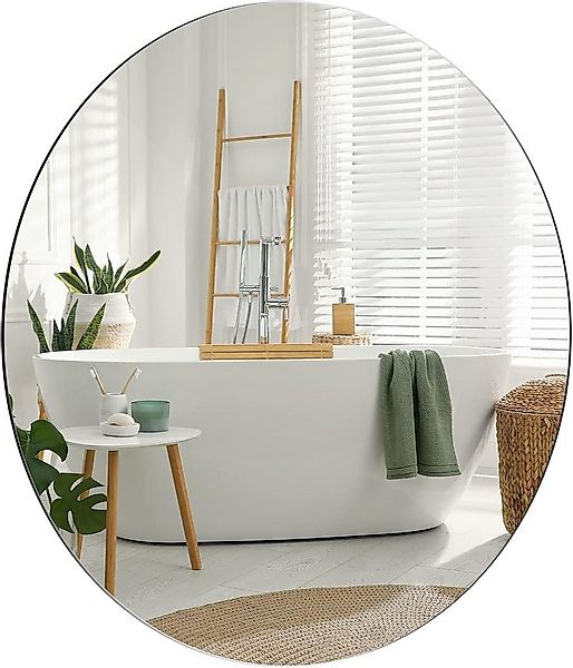 Dripex Spiegel Rund Spiegel 60x60cm Rahmenloser Badezimmerspiegel günstig online kaufen