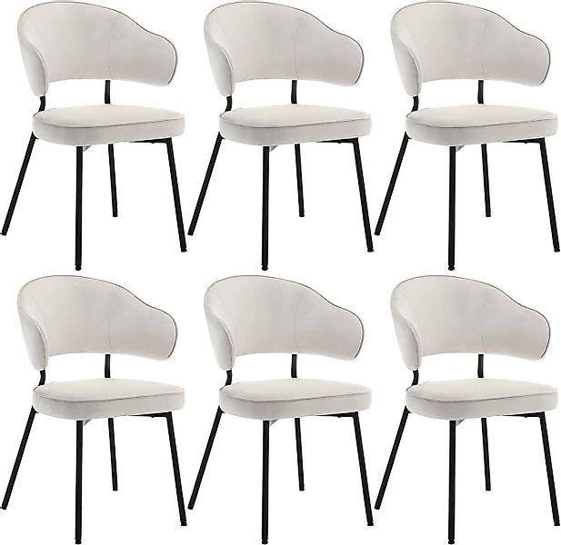 Woltu 4-Fußstuhl (Set, 6 St), mit Rückenlehne Armlehnen Metallbeinen günstig online kaufen