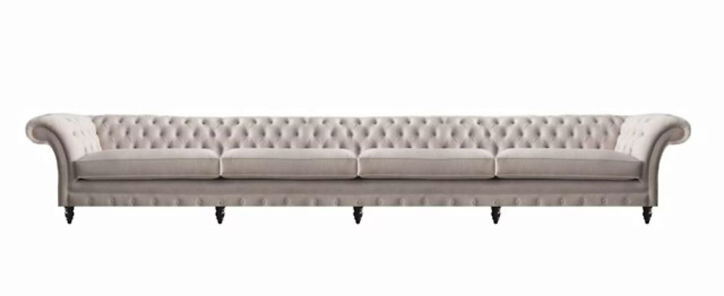 JVmoebel Chesterfield-Sofa Sofa Viersitzer Couch Polster Stoff Textil Polst günstig online kaufen