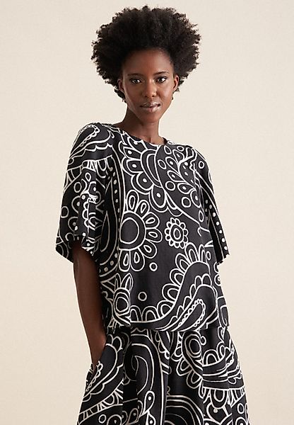 seidensticker Shirtbluse Schwarze Rose Kurzarm Rundhals günstig online kaufen