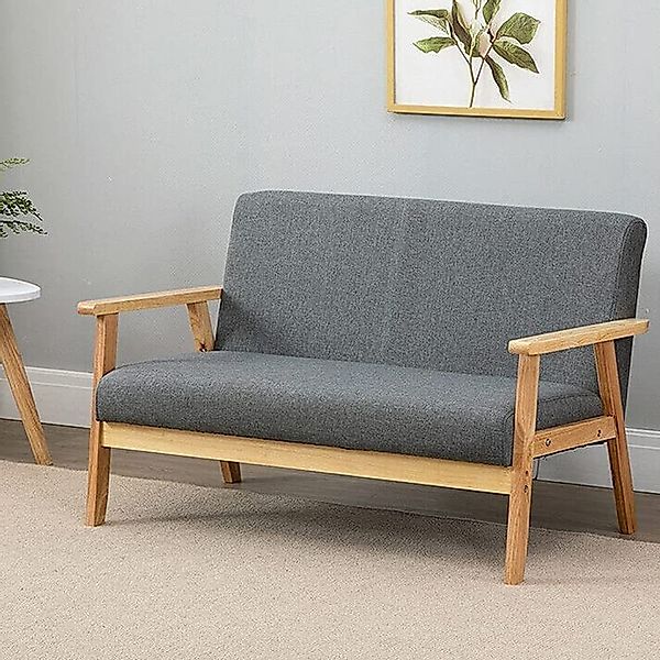 YOLEO 2-Sitzer Stoffsofa Couch mit Holz günstig online kaufen