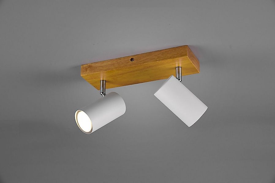 TRIO Leuchten Deckenstrahler Marley, ohne Leuchtmittel, mit Holz Baldachin, günstig online kaufen