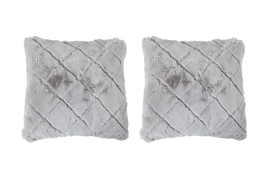 Home4You Kissenhülle, 50 x 50 cm, Grau, Fell/Fellimitat, 2er Set, (2 Stück) günstig online kaufen