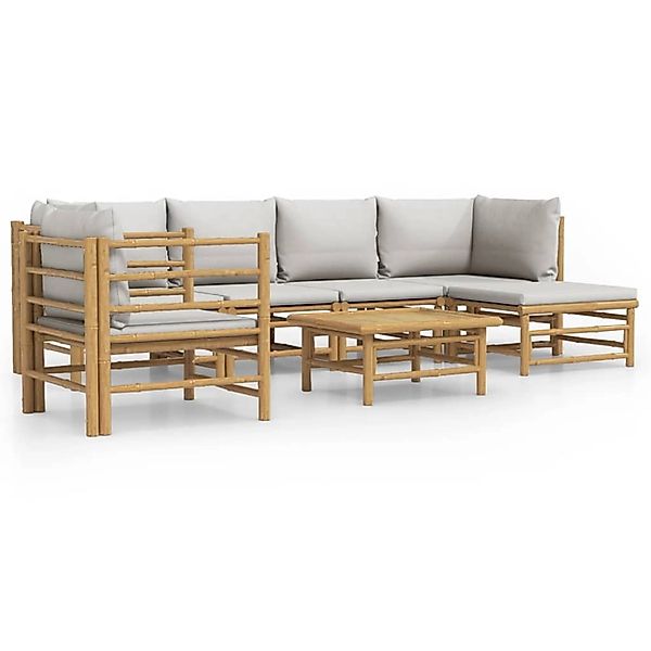 vidaXL Gartenlounge-Set 7-tlg. Garten-Lounge-Set mit Hellgrauen günstig online kaufen
