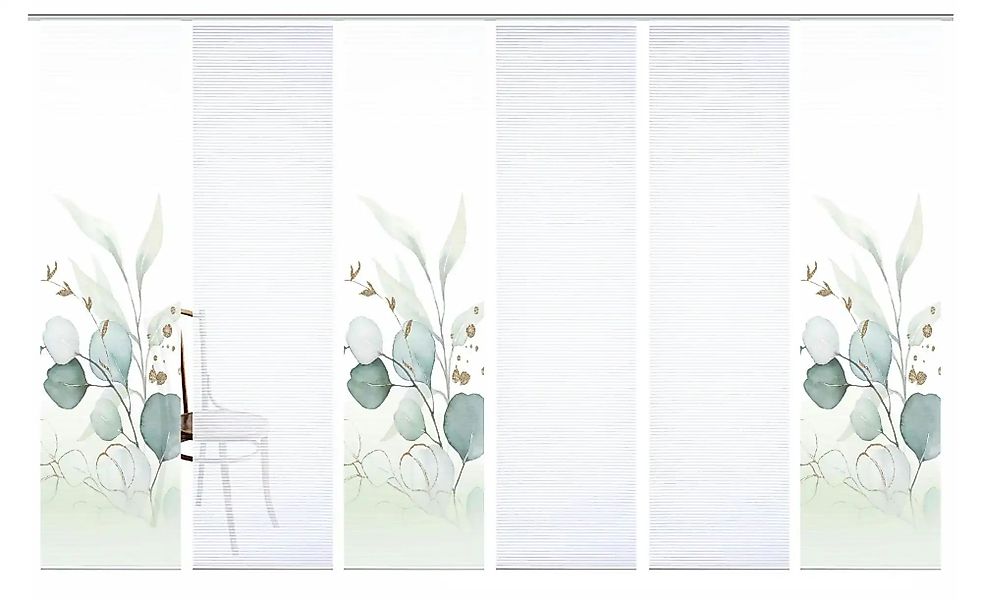 HOME in green Schiebevorhang   ¦ grün ¦ Synthetik ¦ Maße (cm): B: 60 H: 245 günstig online kaufen
