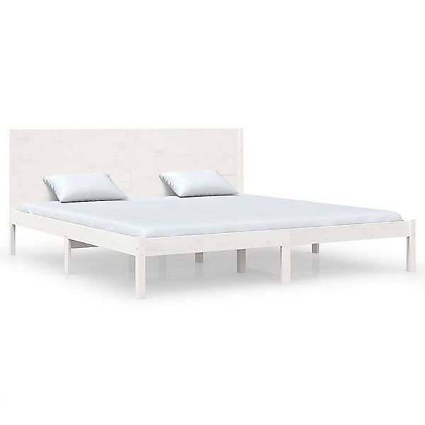 vidaXL Bettgestell Massivholzbett Weiß Kiefer 200x200 cm Bett Bettgestell D günstig online kaufen