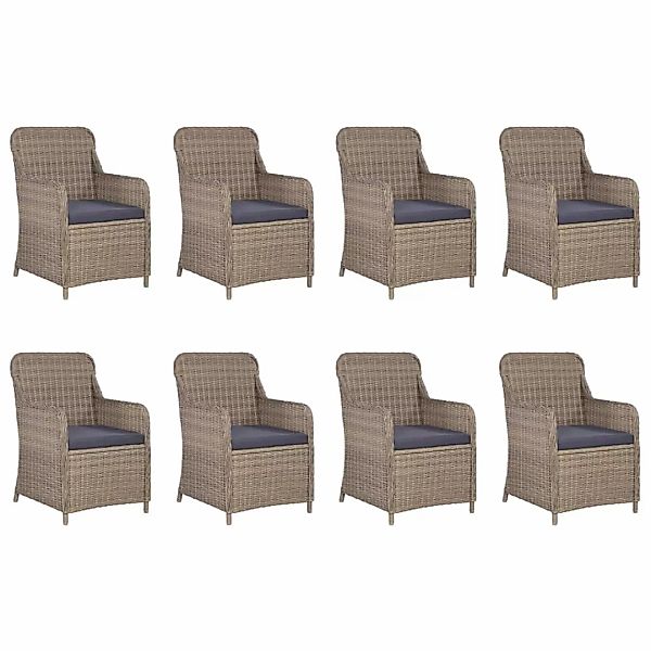 9-tlg. Garten-essgruppe Poly Rattan Braun günstig online kaufen