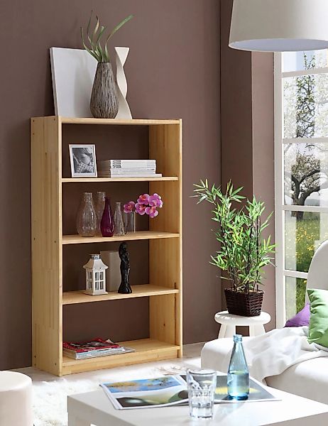Ticaa Standregal Standregal Bücherregal Kiefer Natur H145cm, Massives Quali günstig online kaufen