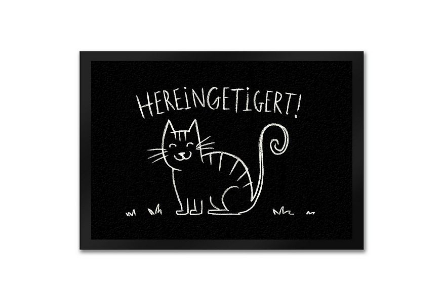 speecheese Fußmatte Hereingetigert! Fußmatte in 35x50 cm mit lächelnder Kat günstig online kaufen