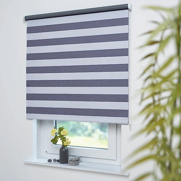Liedeco Seitenzugrollo "Dekor Streifen" Lichtschutz ohne Bohren günstig online kaufen