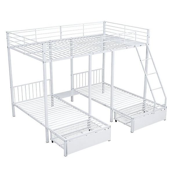 Gotagee Etagenbett Dreifaches 90x200/140x200 cm Einzelbetten Metallrahmen B günstig online kaufen