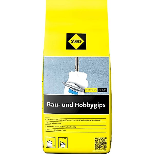 Sakret Gipsputz SAKRET Bau- und Hobbygips 5 kg Beutel weiß günstig online kaufen