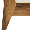 Holzbett aus Wildeiche Massivholz Polsterkopfteil in Grau günstig online kaufen