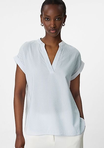 comma Kurzarmbluse Bluse Gestreifte Tunikabluse mit günstig online kaufen