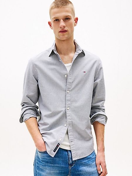 Tommy Jeans Langarmhemd TJM REGULAR OXFORD Mit Rundhalsausschnitt, Button-d günstig online kaufen