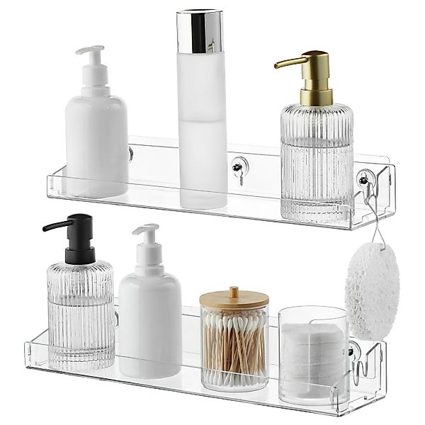 Navaris Wandregal Acryl Schweberegal - 2x Regale - Badezimmer Regal ohne Bo günstig online kaufen