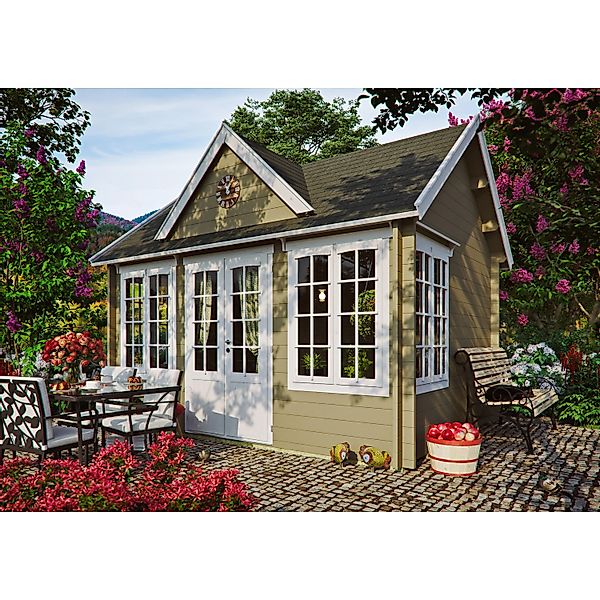Fjordholz Gartenhaus Modell Teehaus Windsor 44 Grau Imprägniert günstig online kaufen