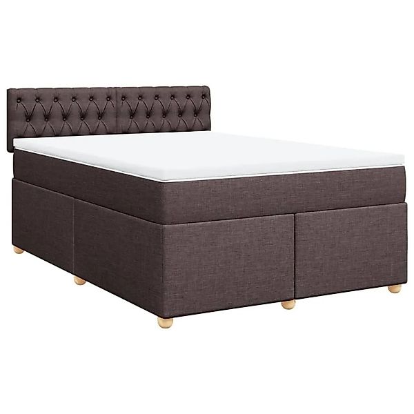 vidaXL Boxspringbett mit Matratze Dunkelbraun 160x200 cm Stoff 3289041 günstig online kaufen