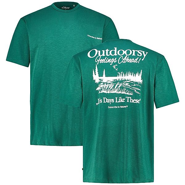 s.Oliver T-Shirt mit Print auf Vorder- und Rückseite Farbe oliv Größe: 6XL günstig online kaufen