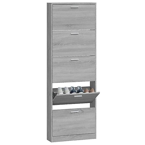 vidaXL Schuhschrank Schuhregal Grau Sonoma 59x17x169 cm Holzwerkstoff günstig online kaufen