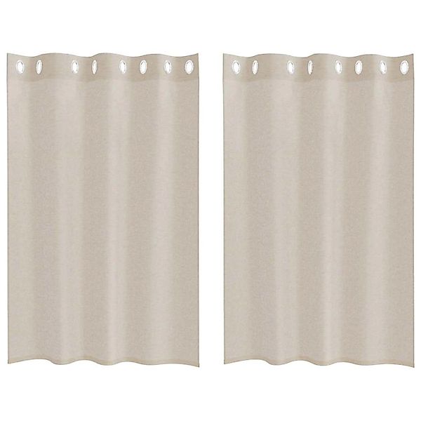 vidaXL Voile-Vorhänge 2 Stk Sand 140x140cm Polyester 4107992 günstig online kaufen