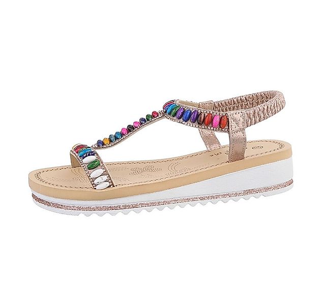 Ital-Design Damen Freizeit Riemchensandalette (86016939) Keilabsatz/Wedge K günstig online kaufen