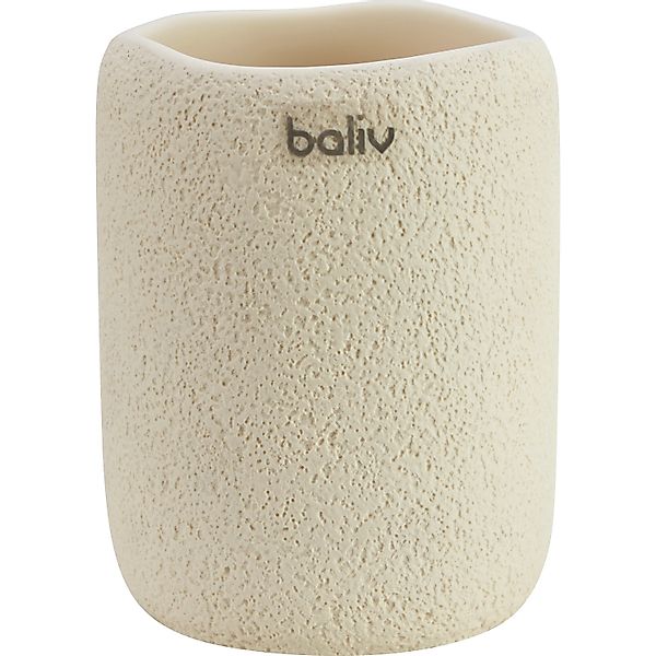 baliv Cosy Wave trend Zahnputzbecher Polyresin Creme Ø 7,8 cm x 9,8 cm günstig online kaufen