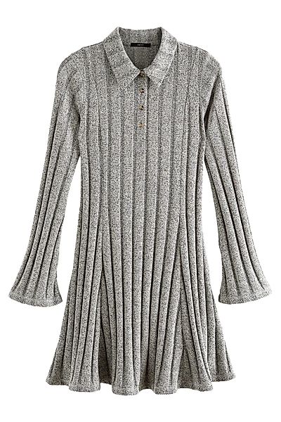Next Minikleid Geripptes langärmeliges Minikleid mit günstig online kaufen