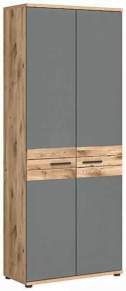 möbelvita Aktenschrank Forge Büroschrank B/H/T 80x199x37 in Nox Oak und Bas günstig online kaufen