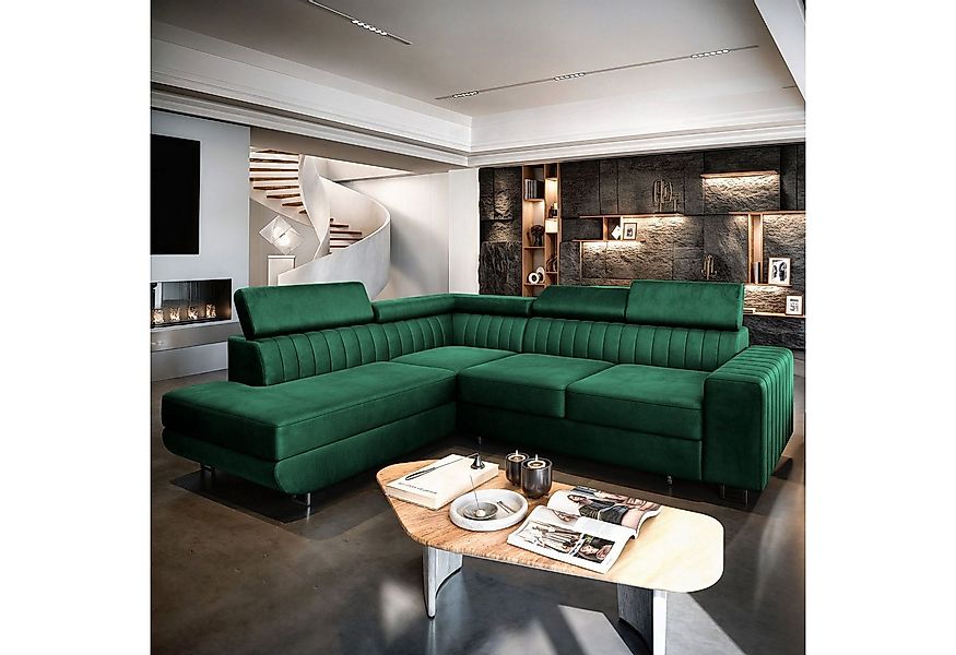 Masseno Ecksofa NOLA mit Schlaffunktion L-Form, Sofa mit Bettkasten günstig online kaufen