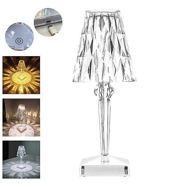 MUPOO LED Nachtlicht Nachttischlampe Dimmbar Kristall,Touch-Dimmen, günstig online kaufen
