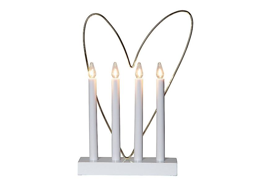 EGLO Kerzenständer Glossy heart, LED Lichterbogen Weihnachten, weiß mit Her günstig online kaufen