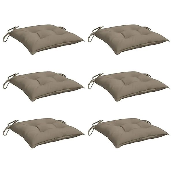 vidaXL Stuhlkissen 6 Stk Taupe 40x40x7 cm Oxford-Gewebe 361476 günstig online kaufen