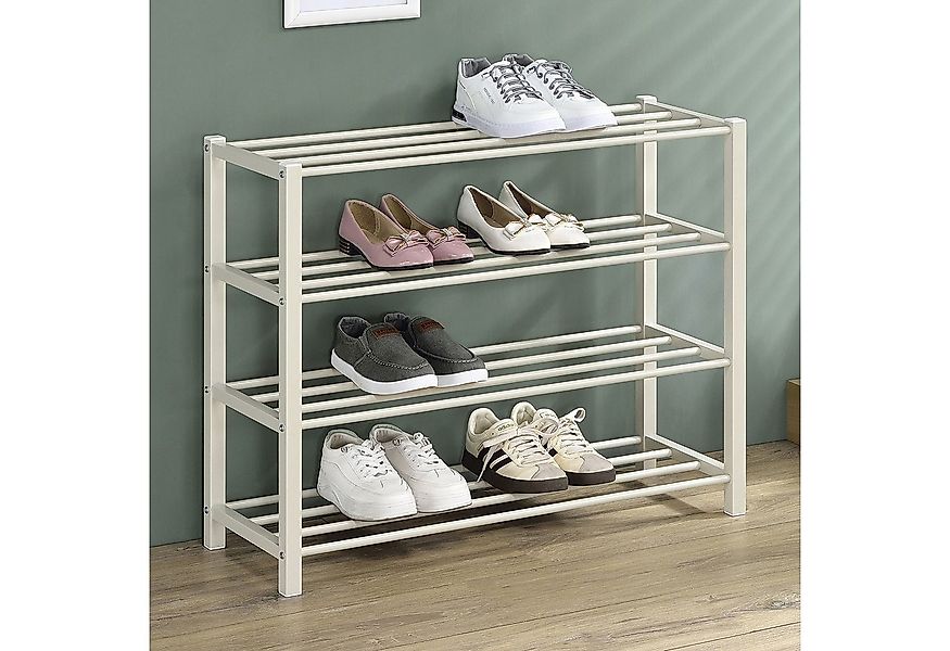 IDIMEX Schuhregal NAVAN, Schuhaufbewahrung aus Metall mit 4 Ablagen beige günstig online kaufen