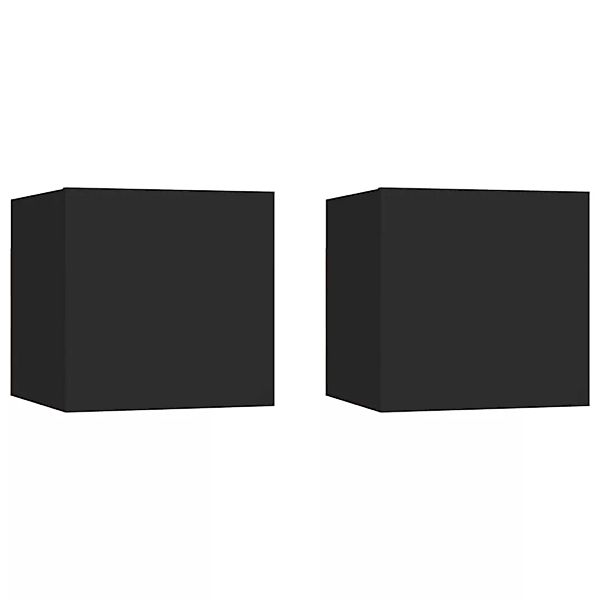 Nachttische 2 Stk. Schwarz 30,5x30x30 Cm Spanplatte günstig online kaufen