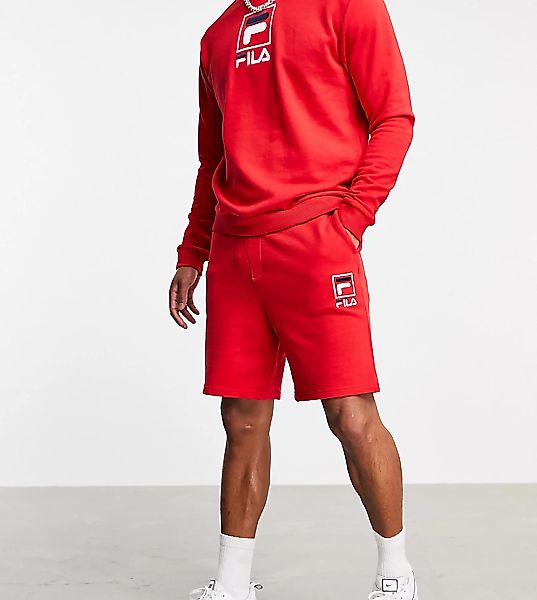 Fila – Shorts in Rot mit Box-Logo, exklusiv bei ASOS günstig online kaufen