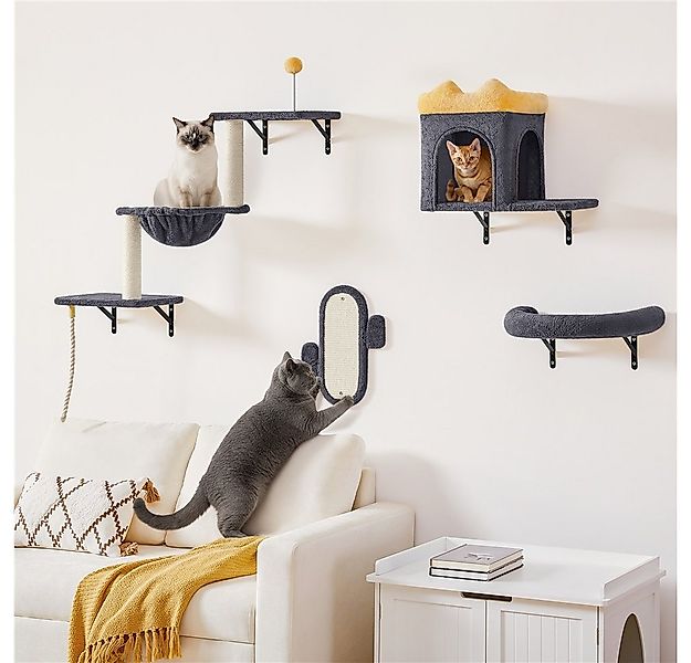 Yaheetech Katzen-Kletterwand Katzenmöbel-Set 4 teilig, mit Katzenhöhle & Ka günstig online kaufen