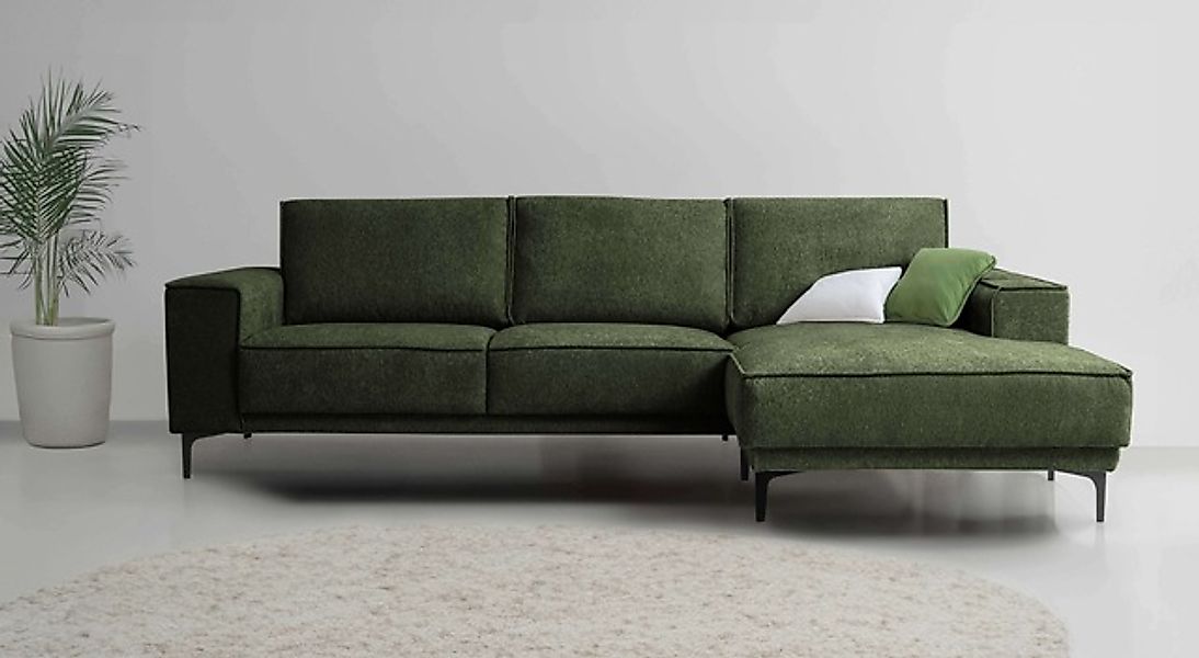 Places of Style Ecksofa »Polsterecke Oland, Struktur, Flachgewebe, Luxus-Mi günstig online kaufen